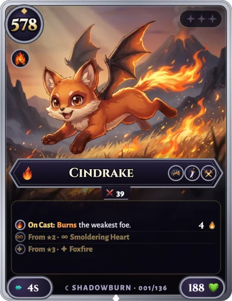 Cindrake, card