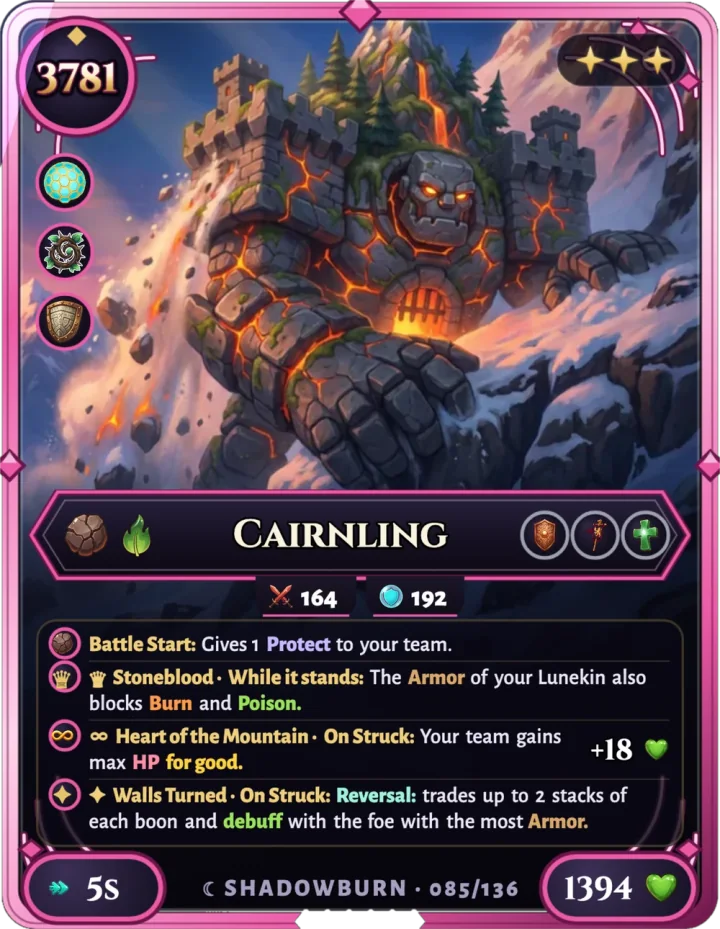 Cairnling, the Mythical Lunekin of Stone
