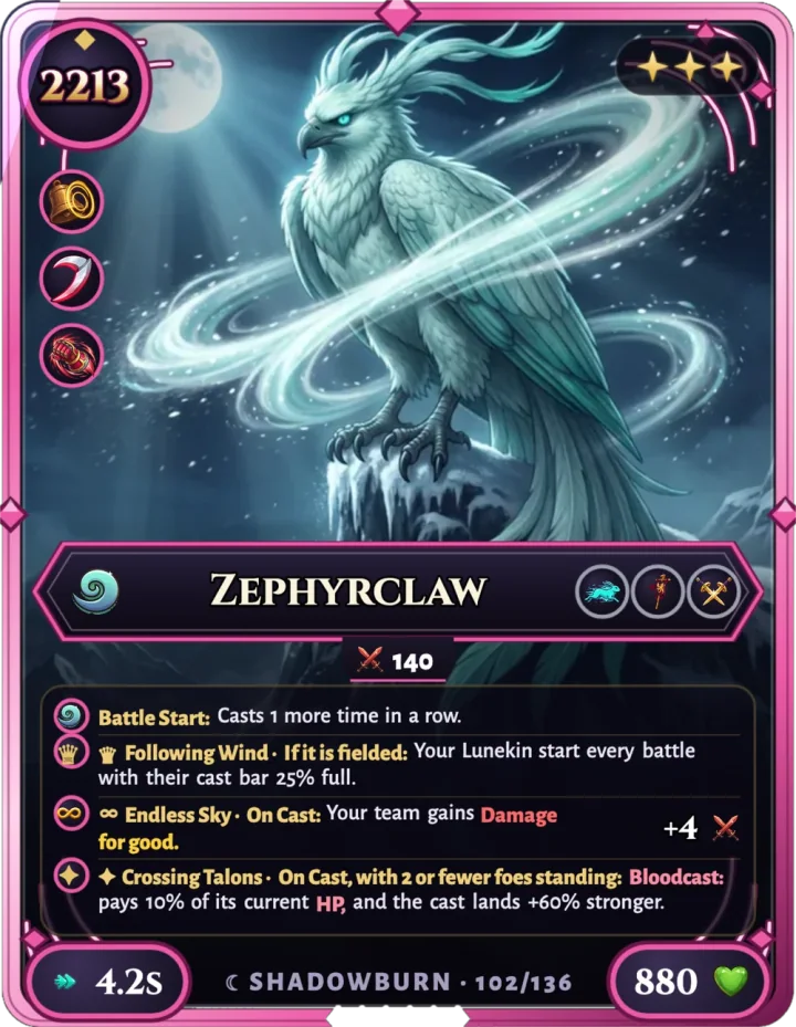 Zephyrclaw, the Mythical Lunekin of Gale
